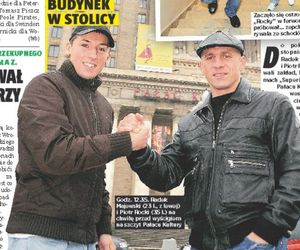 Rocki i Majewski weszli na szczyt Pałacu Kultury