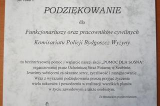 Policjanci z bydgoskich Wyżyn  wraz z OSP w Szubinie zorganizowali zbiórkę pieniędzy dla Sośna [ZDJĘCIA]
