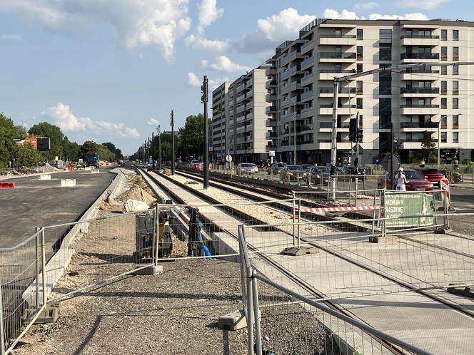 Budowa tramwaju na ul. Sobieskiego w Warszawie