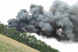 Pożar hali magazynowej w Żółwinie