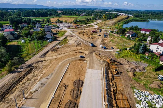 Plac budowy S1 Oświęcim - Dankowice w sierpniu 2024