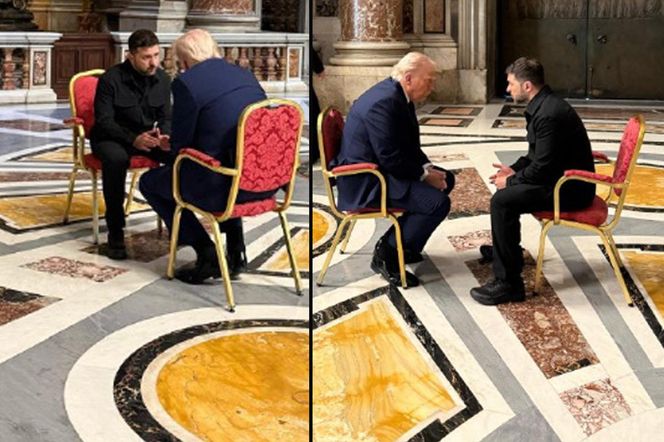 Ujawniono zdjęcia ze spotkania Trumpa i Zełenskiego w Watykanie. Robią wrażenie
