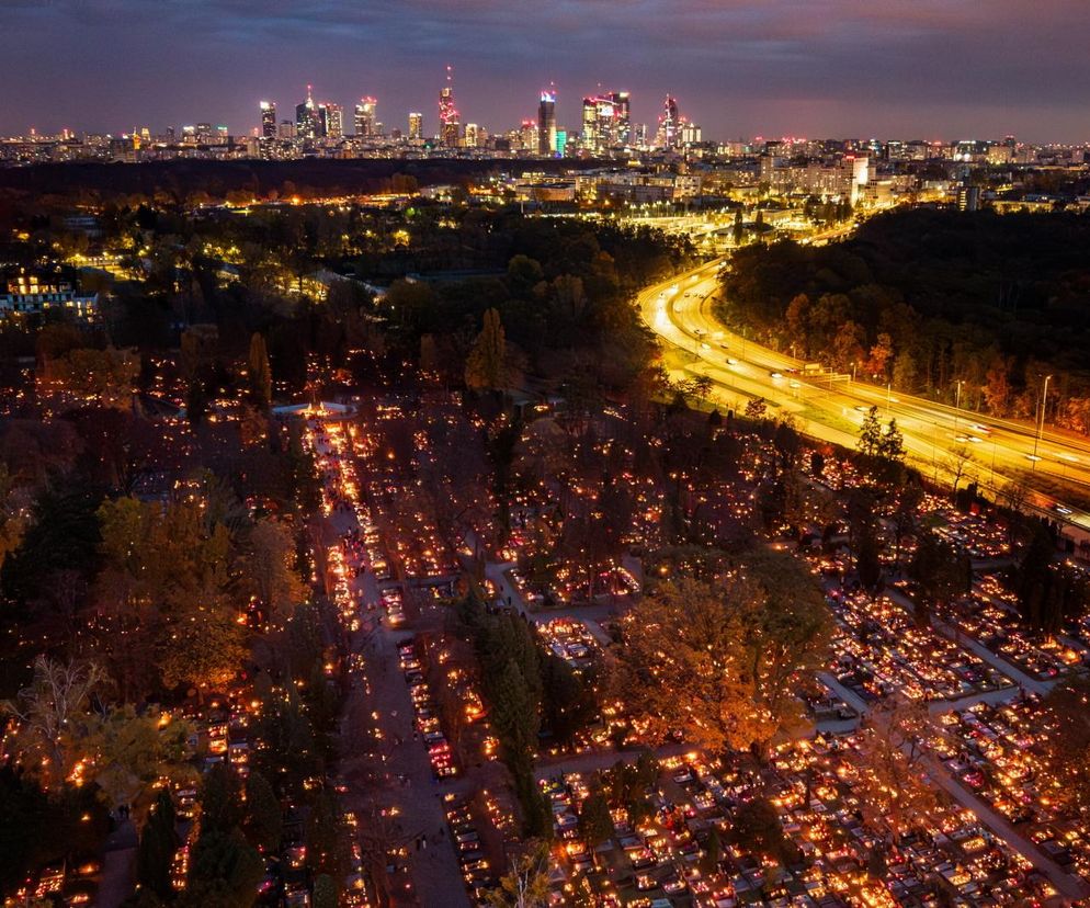 Tysiące zniczy rozświetliło polskie cmentarze. Niezwykły widok po zmroku