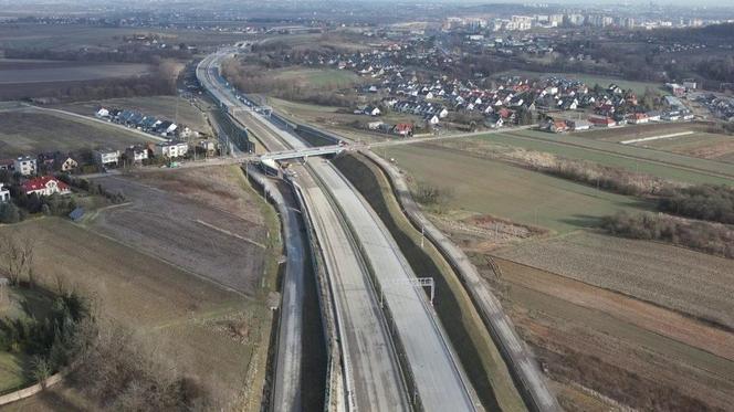 Budowa północnej obwodnicy Krakowa - zdjęcia styczeń 2024