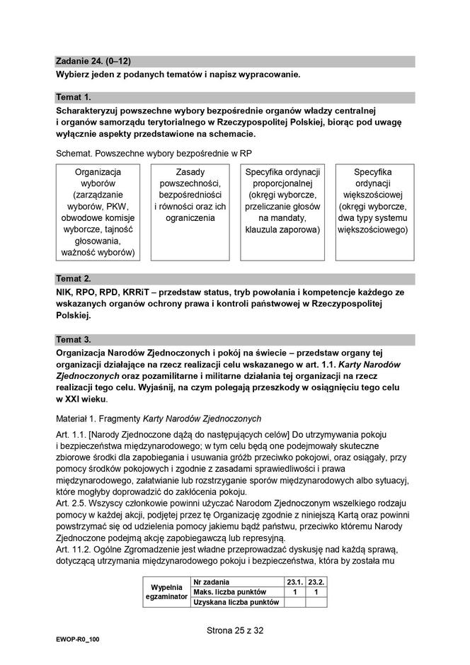 WOS 2024 - matura, arkusze CKE (formuła 2015)