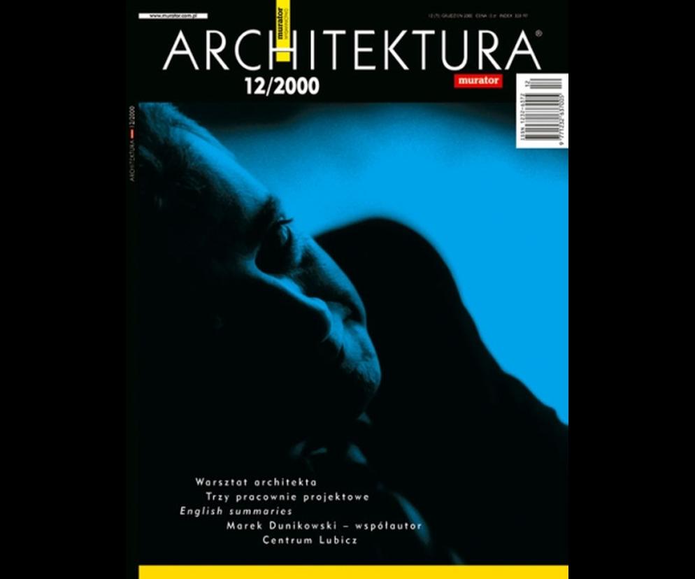 Okładka Miesięcznik Architektura 12/2000