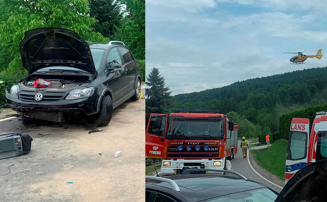 Makabryczny wypadek pod Brzeskiem. 29-letni motocyklista wbił się pod volkswagena. Nie żyje [ZDJĘCIA]