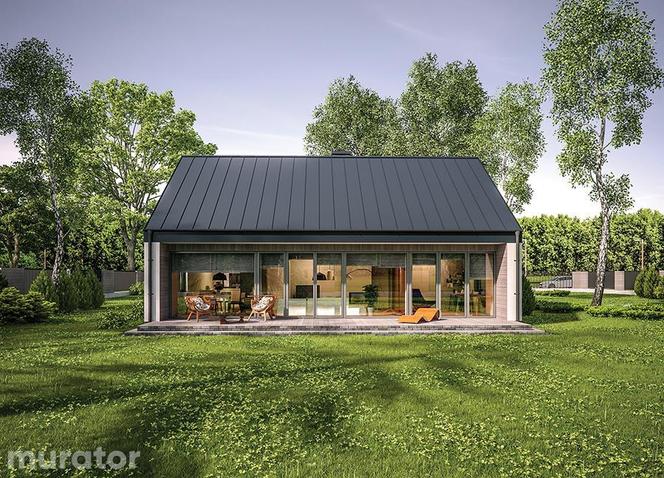 Projekt domu parterowego bez garażu do 80 m². Przejrzysty z 3 pokojami - zobacz projekt Muratora w różnych wariantach
