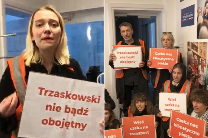 Warszawa: Ostatnie Pokolenie w sztabie Rafała Trzaskowskiego! Czekali „aż przyjdzie albo policja ich wyniesie”