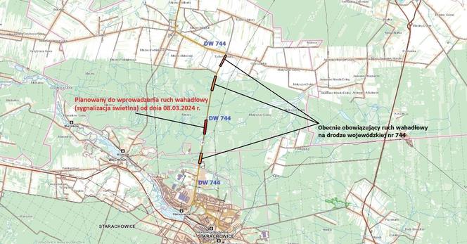 Kolejne utrudnienia na drodze 744  Tychów Stary – Starachowice. Od kiedy?