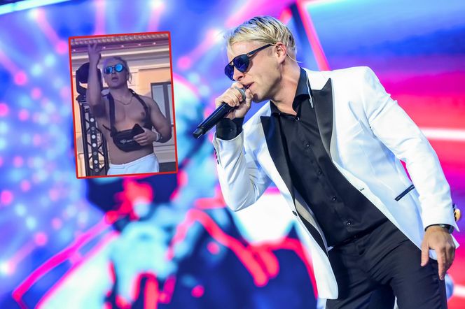 Kilka dni po wypadku Skolim już szaleje po scenie bez temblaka. "Ciało boga, głos anioła"