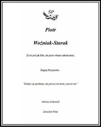 Piotr Woźniak-Starak - nekrologi