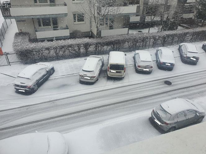 Śnieżyca w Toruniu. Biały krajobraz za oknami