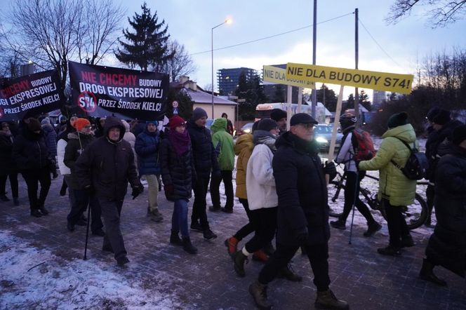 Protest kielczan przeciw budowie S74