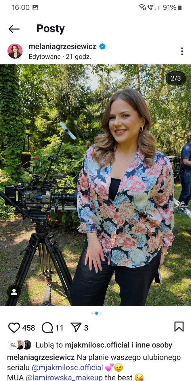 M jak miłość nowy sezon po wakacjach. Anita (Melania Grzesiewicz) na planie