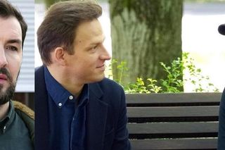 Barwy szczęścia, odcinek 3248. Marcin Kodur (Oskar Stoczyński), Łukasz (Michał Rolnicki) z Celina (Orina Krajewska)