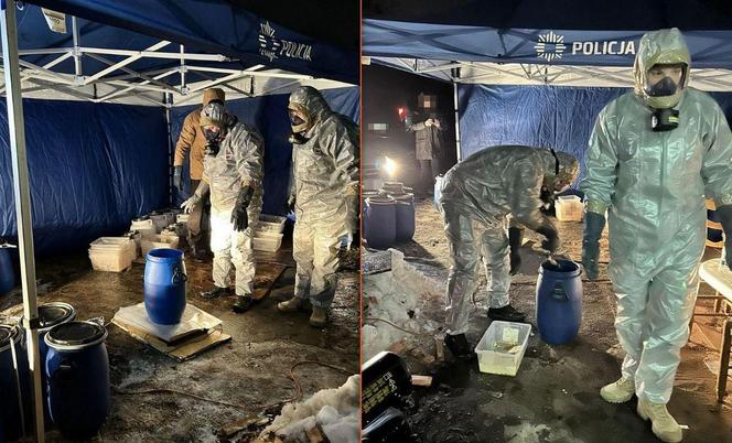 Narkotykowe laboratorium na Podlasiu. Policja zabezpieczyła ponad 200 kg nielegalnej substancji