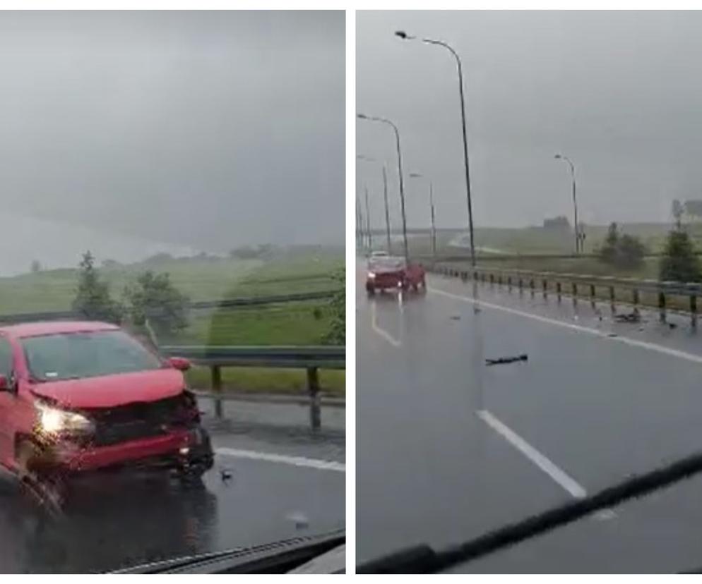 Wypadek na autostradzie A4. Trudne warunki na drodze