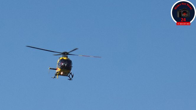 Zderzenie trzech aut na S2. Lądował śmigłowiec LPR