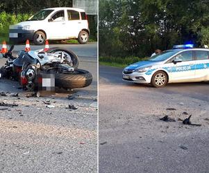 Dwa fatalne wypadki motocyklistów pod Płockiem! Jedna z maszyn roztrzaskała się o dwa auta [ZDJĘCIA].