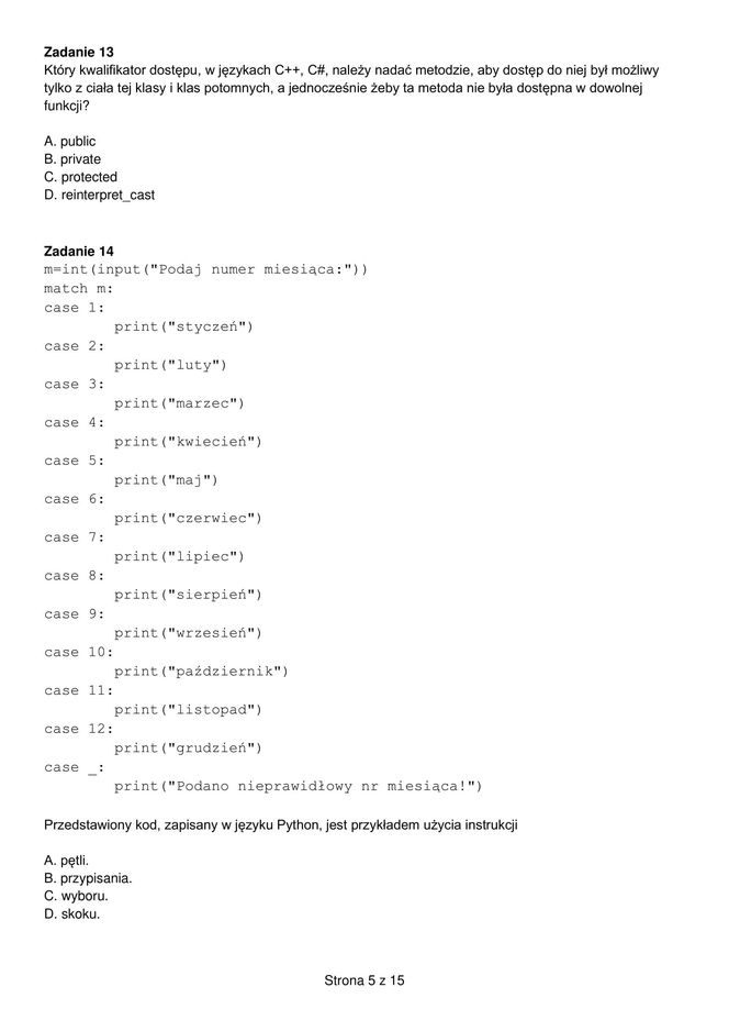 Egzamin zawodowy informatyk - przykładowe zadania. Nazwa kwalifikacji: Projektowanie, programowanie i testowanie aplikacji