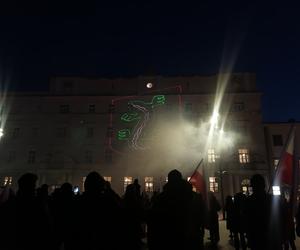 Marsz Pamięci Żołneirzy Wyklętych w Lublinie. Wcześniej odbył się laserowy pokaz