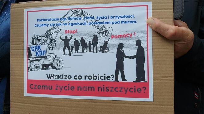 Protest przeciw CPK w Zamościu