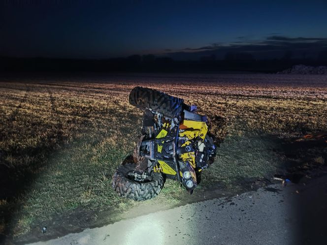 Quad zderzył się ze zwierzęciem w gminie Krzywiń