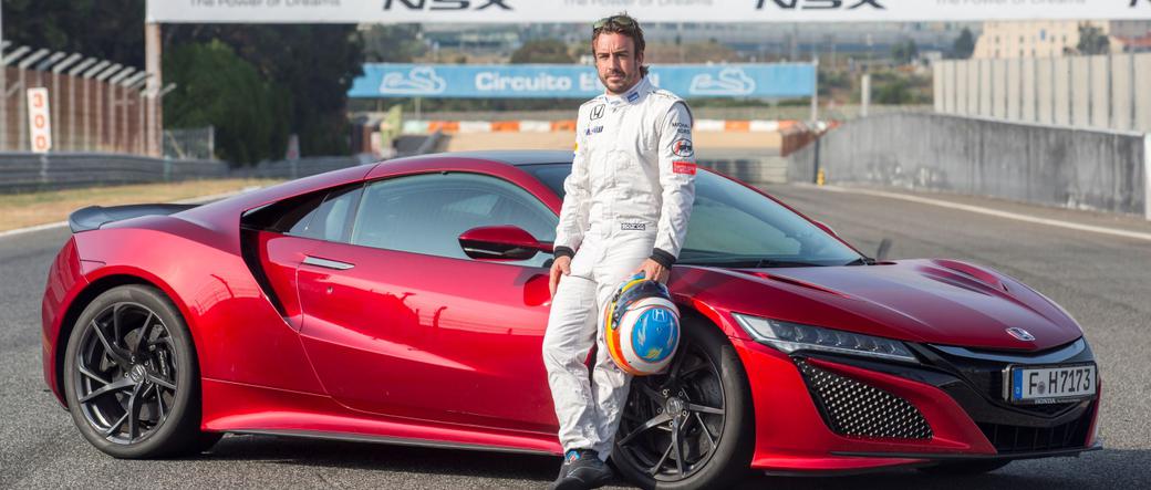 Fernando Alonso w Hondzie NSX