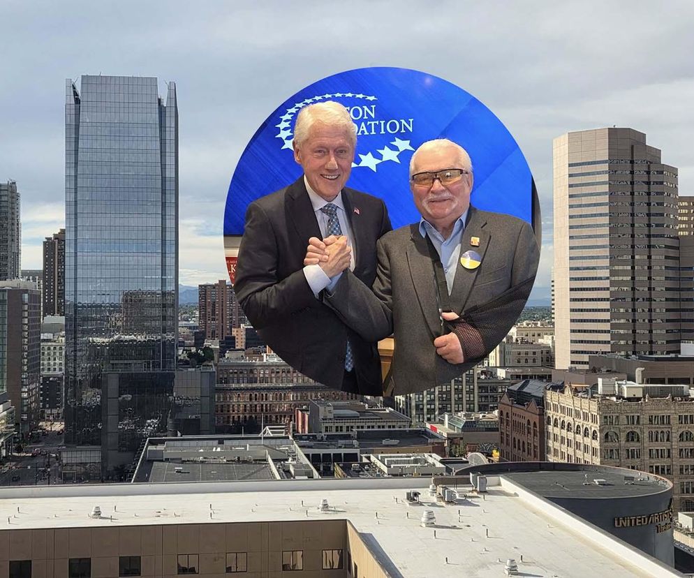 Lech Wałęsa i Bill Clinton