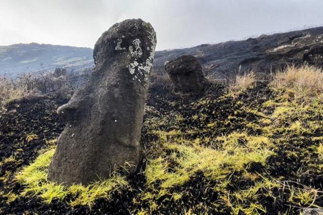 Posągi z Wyspy Wielkanocnej uszkodzone w pożarze