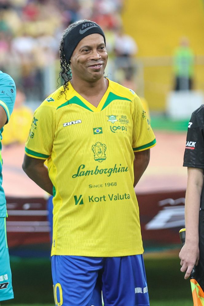 Ronaldinho na Stadionie Śląskim w meczu gwiazd Polska - Brazylia