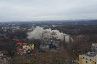 Wyburzanie Szkieletora w Sosnowcu