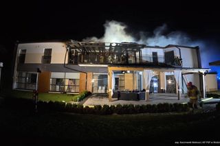 Pożar domu przyjęć w Mszanie