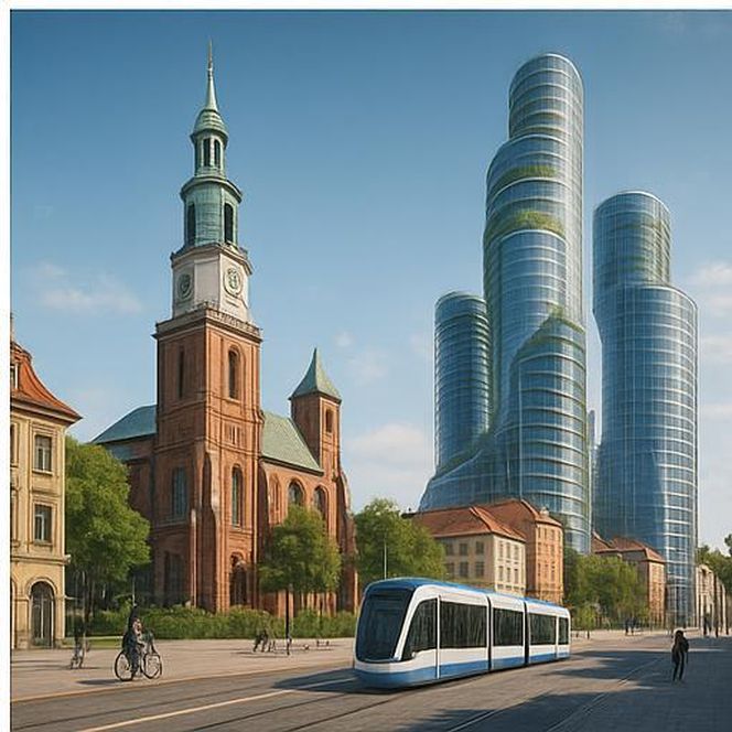 Poznań w 2040 roku według sztucznej inteligencji 