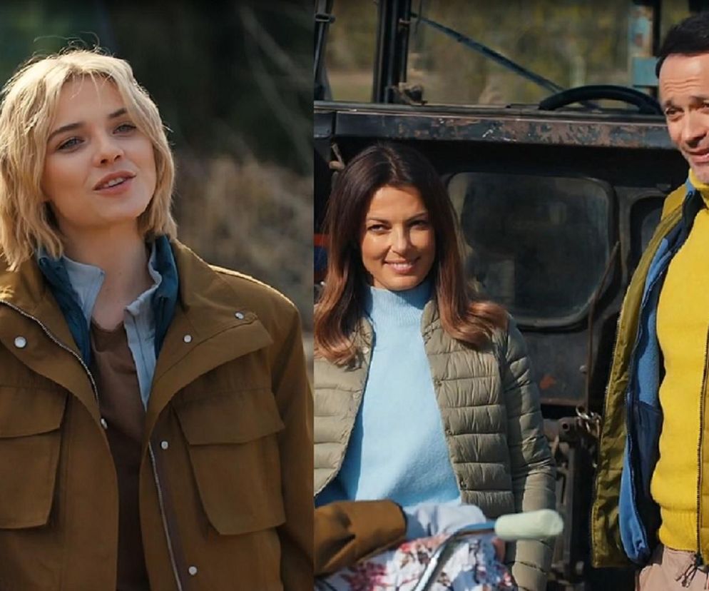 Aktorka Oliwa Drożdżyk jako Janka, blondynka w brązowej kurtce, w lewej części kadru; w prawej części Katarzyna Glinka jako Kasia w jasnoniebieskim swetrze i zielonej kurtce, oraz Mariusz (niezidentyfikowany aktor) w żółtej kamizelce. O ich losach przeczytasz na Super Seriale.