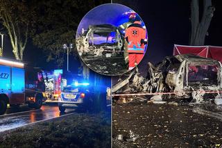 Volvo wbiło się w drzewo i stanęło w płomieniach. Kierowca spłonął żywcem!