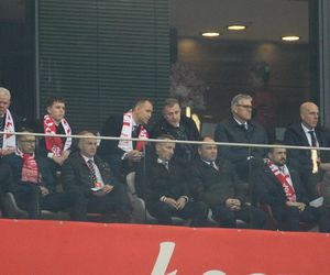 Karol Nawrocki na meczu Polska - Holandia