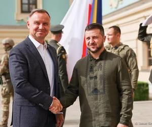 Andrzej Duda w Kijowie. Został uhonorowany w Alei Odważnych