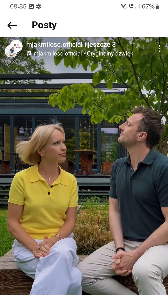 M jak miłość na planie. Dorota (Iwona Rejzner), Bartek (Arkadiusz Smoleński) 