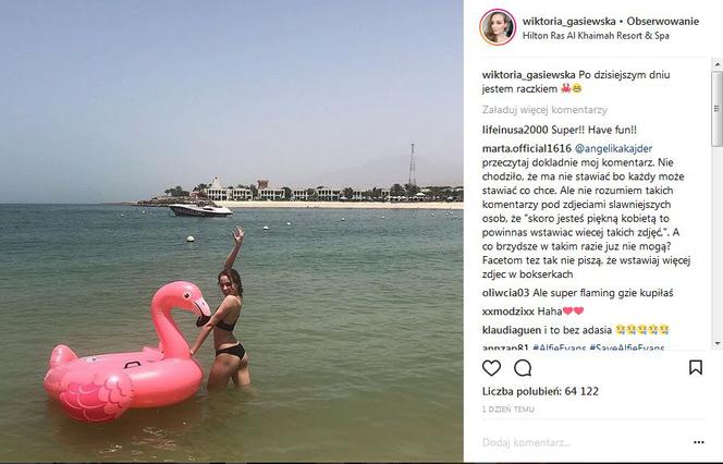 Wiktoria Gąsiewska na Instagramie