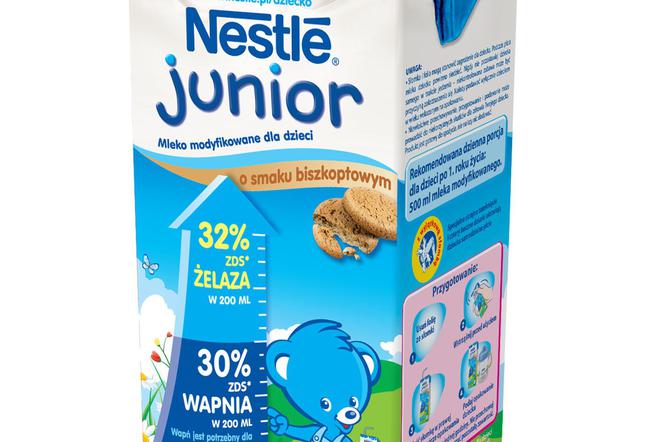 Mleko modyfikowane Nestlé Junior do picia w kartoniku ze słomką