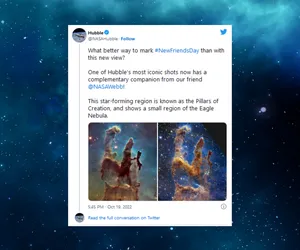 NASA opublikowała zdjęcia Filarów Stworzenia z Kosmicznego Teleskopu Jamesa Webba
