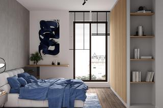 70-metrowe mieszkanie z niebieskimi akcentami