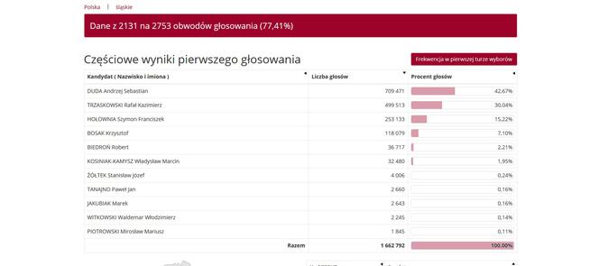 Wybory prezydenckie 2020 w woj. śląskim. W Katowicach i Sosnowcu wygrał Rafał Trzaskowski [WYNIKI W MIASTACH I POWIATACH]