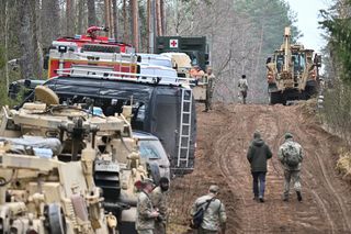 Akcja wyciągania amerykańskiego pojazdu z bagna na Litwie