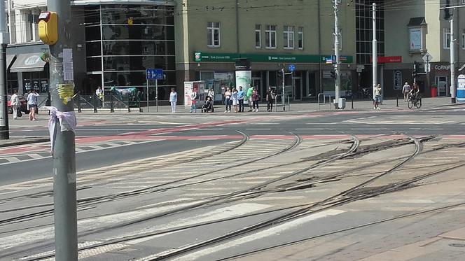 Torowisko na skrzyżowaniu Piłsudskiego i Świdnickiej