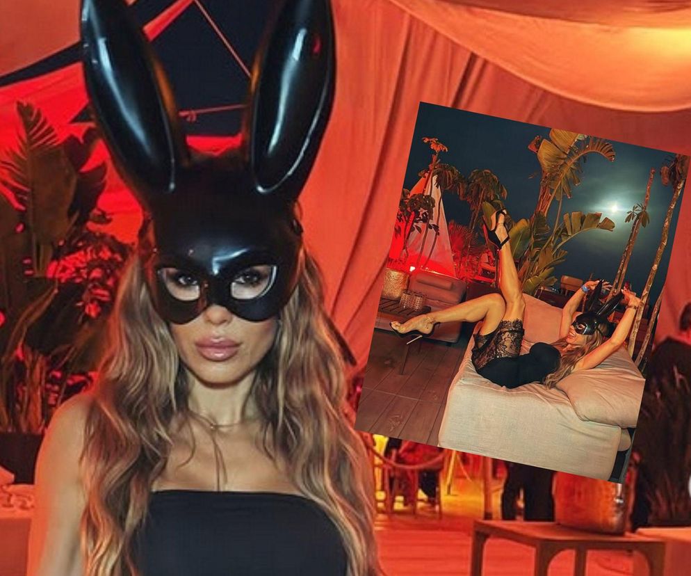 Nocne szaleństwo Dody! Maska królika i seksowna mini