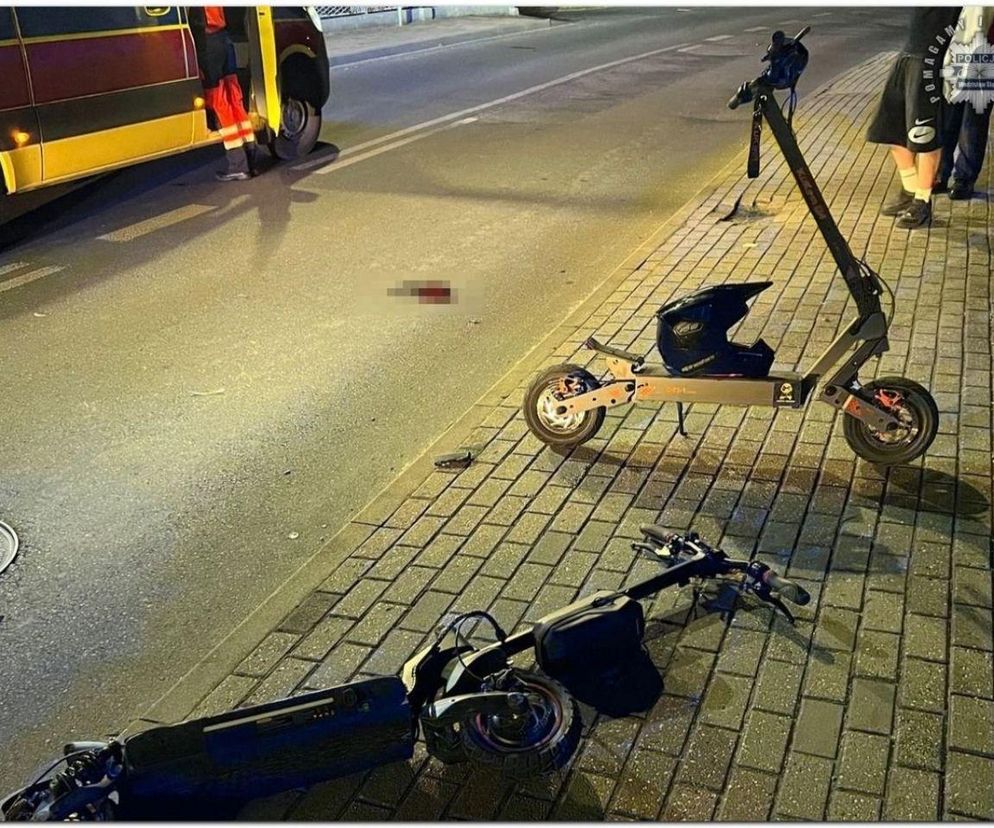 W Radlinie po północy zderzyli się hulajgonowcy. 47-latek i 15-latek byli po alkoholu
