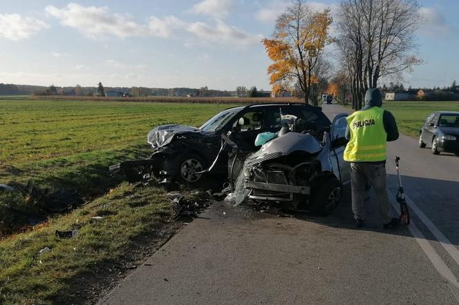 Tragiczny wypadek koło Tuszyna. Czołowe zderzenie podczas wyprzedzania. Nie żyje 20-latek